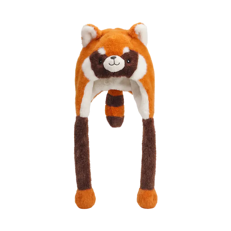 Brun rødlig panda plysjhatt