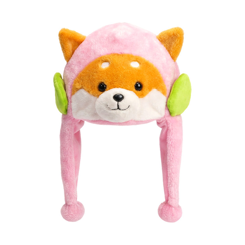 Rosa nydelig shiba inu lue i plysj